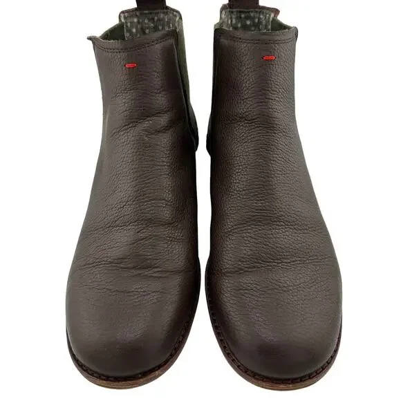 Ellen DeGeneres Waide Chelsea Brown Leather Slip On Ankle Booties Size 8 - Picture 1 of 5